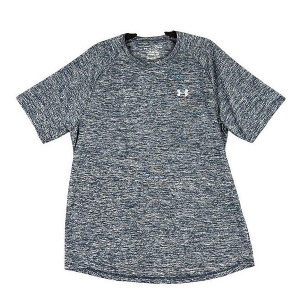 Under Armour Tech Tee Mens XL Blue Space Dye Heather Performance Gym Shirt